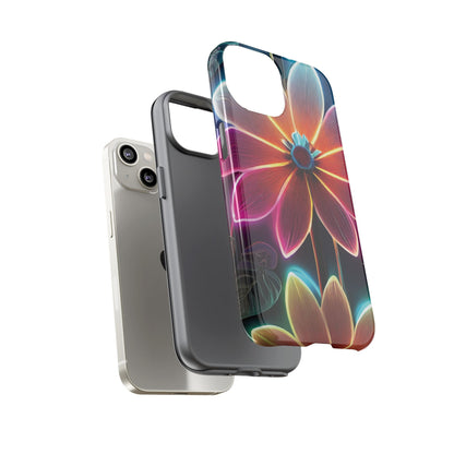 Vibrant Neon Flowers Tough Phone Case