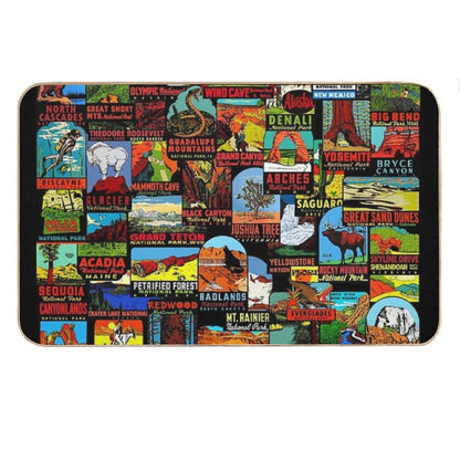 American National Parks Vintage Travel Decal Bomb Bath Mat