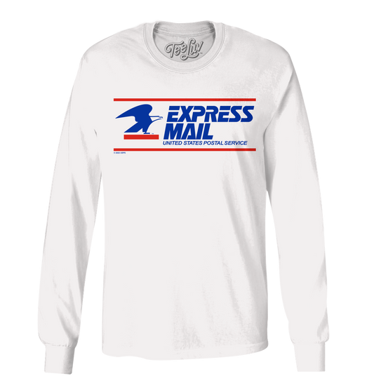 USPS Express Mail Long Sleeve T-Shirt - White