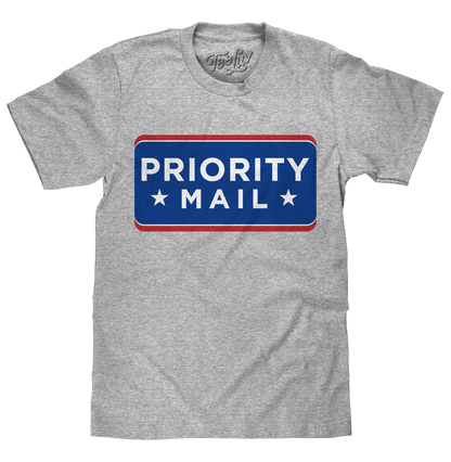 United States Postal Service USPS Priority Mail T-Shirt - Athletic Heather Gray