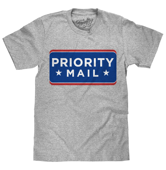 United States Postal Service USPS Priority Mail T-Shirt - Athletic Heather Gray