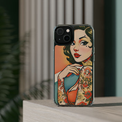 Retro Pin Up Clear Phone Case