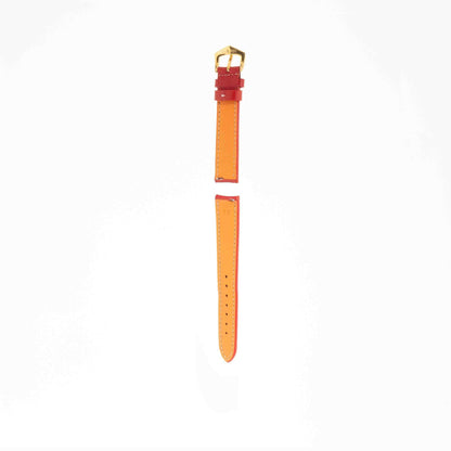 Red Hammered Calfskin Ecru Stitches Watch strap