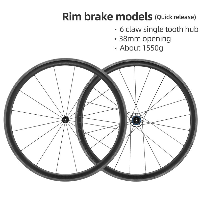 ROCKBROS 700c Carbon Fiber Disc Rim 38/50/65 mm  1.6-1.7 kg Clincher Wheelset