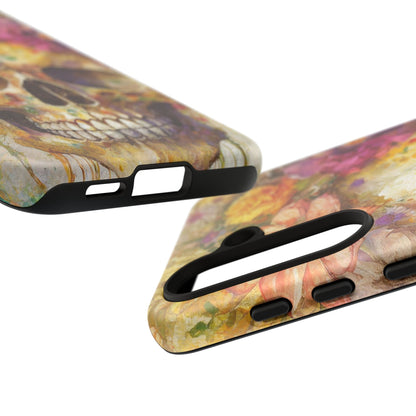 Unique Floral Skull Tough Phone Case