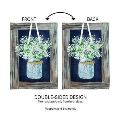 Hanging Mason Jar Garden Linen Flag
