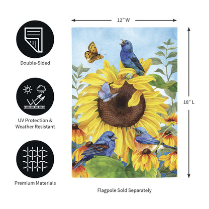 Sunflower Glory Suede Garden Flag
