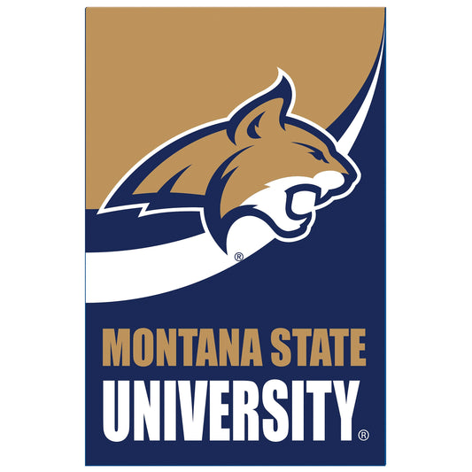 Montana State University Burlap Flag GDN Size