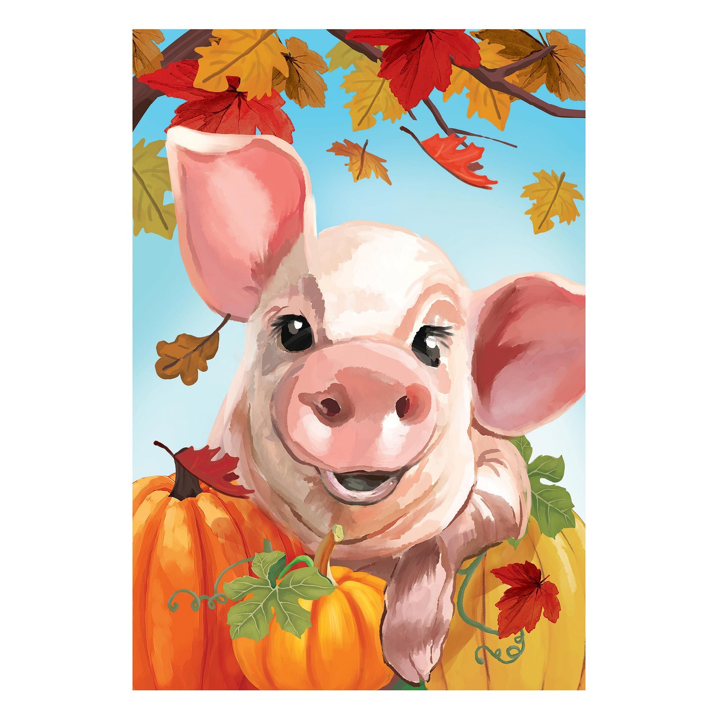 This Little Fall Piggy Suede Garden Flag