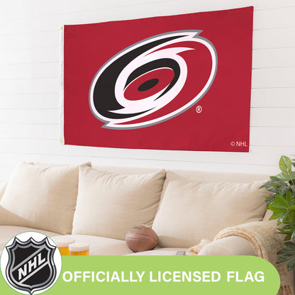 3'x5' Single Sided Flag w/ 2 Grommets, Carolina Hurricanes