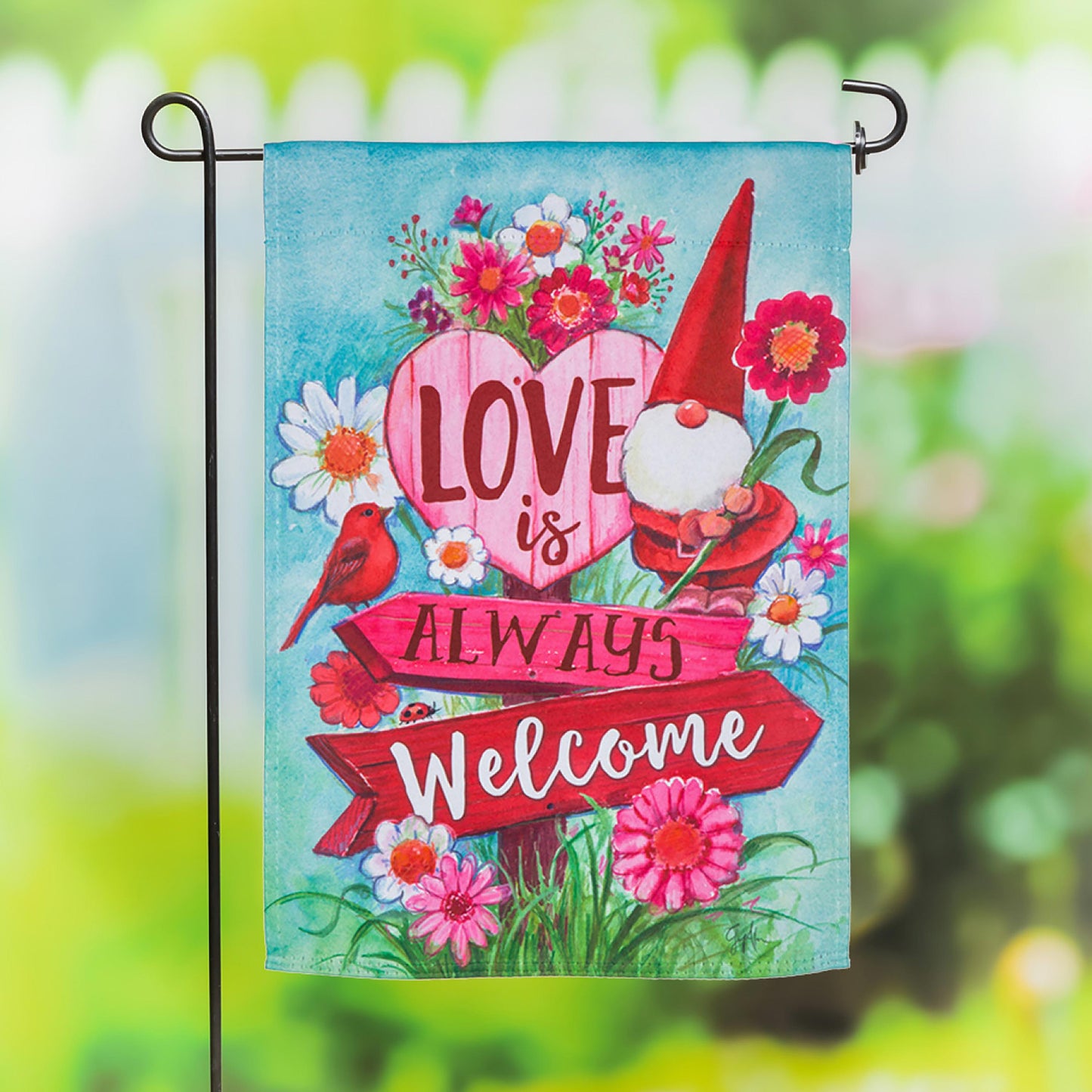 Love is Always Welcome Suede Garden Flag