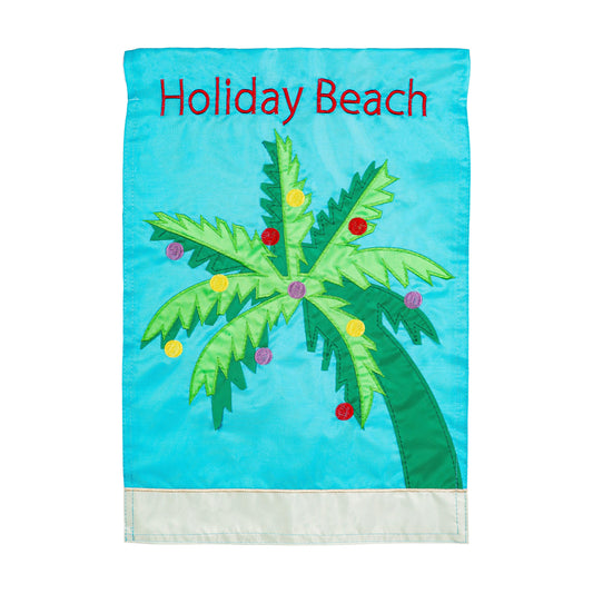 Holiday Beach Tree Basic Applique Garden Flag
