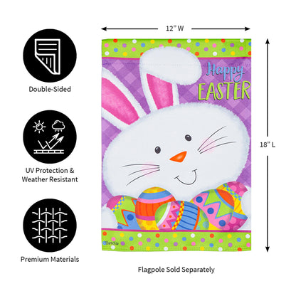 Easter Bunny Suede Garden Flag
