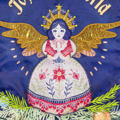 Joy to the World Applique Garden Flag