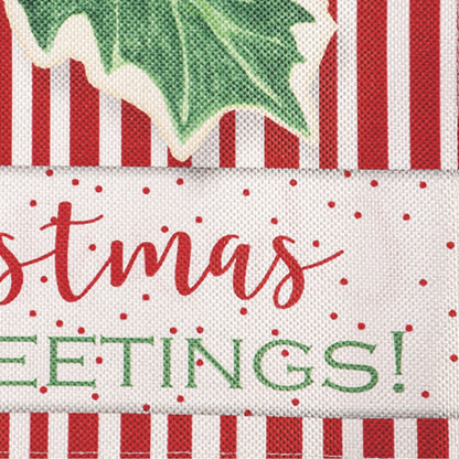 Christmas Greetings Burlap Garden Flag