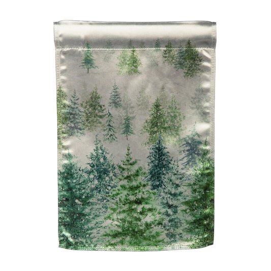 Snowy Forrest Lustre Garden Flag