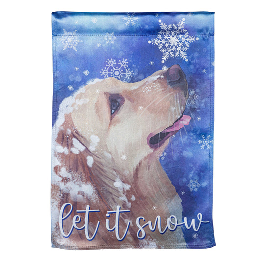 Let it Snow Lustre Garden Flag