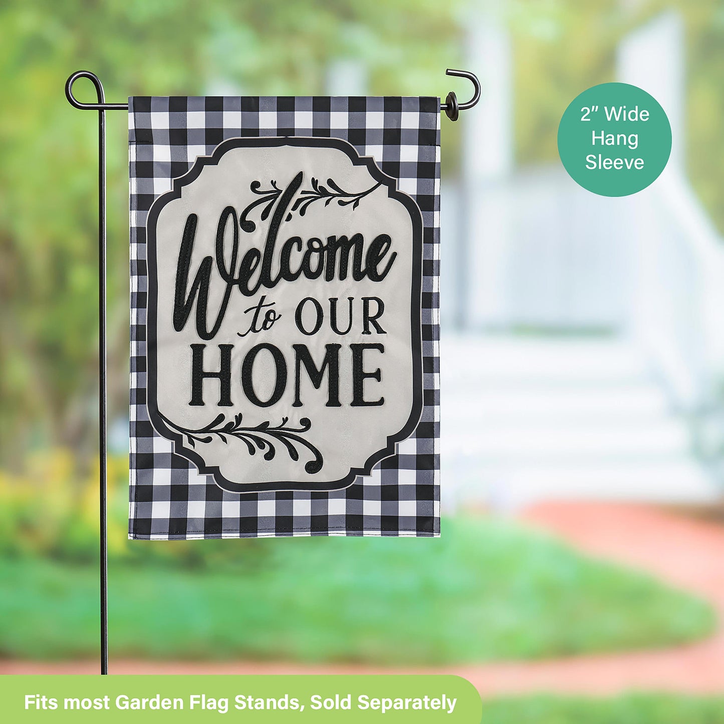 Classic Welcome Home Garden Applique Flag