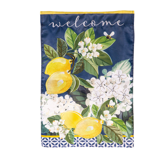 Hydrangea and Citrus Applique House Flag