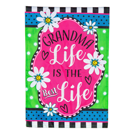 Grandma Life Applique House Flag