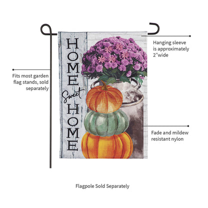 Rustic Fall Greetings Garden Burlap Flag