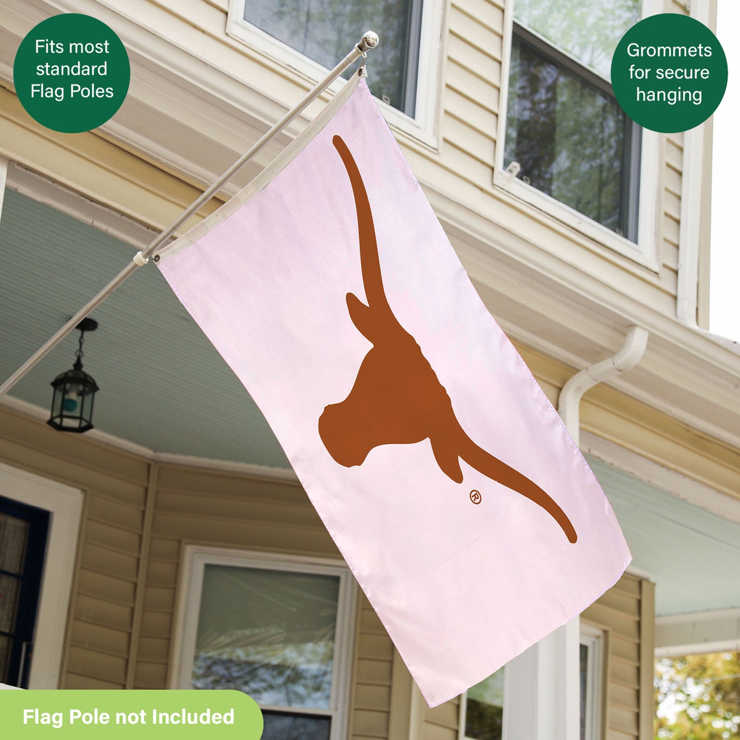 3'x5' Single Sided Flag w/ 2 Grommets, University of Texas