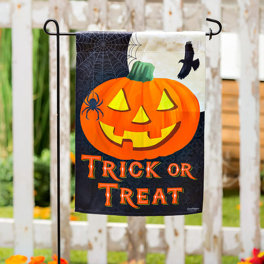 Trick or Treat  Jack O'Lantern Pumpkin Garden Suede Flag