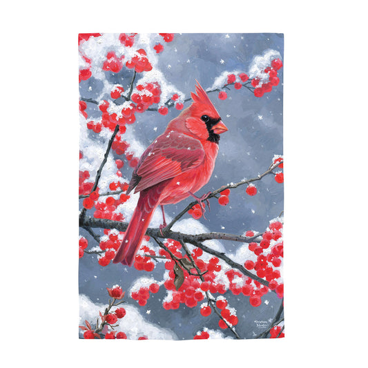 Red Cardinal Suede House Flag