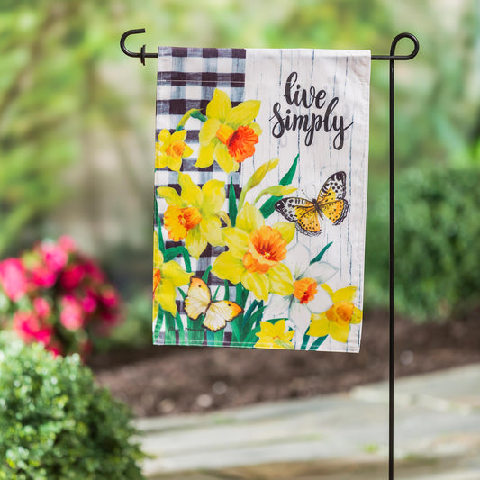 Spring Daffodils Inspirational Check Garden Strie Flag