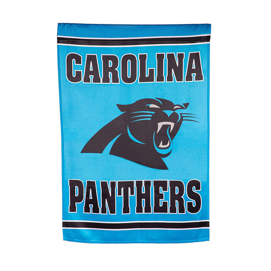 Embossed Suede Flag, House Size, Carolina Panthers