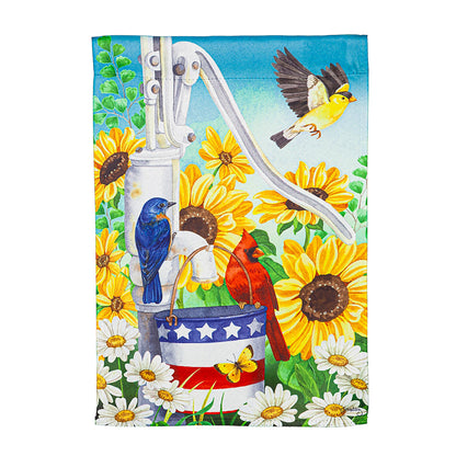 Patriotic Pump Garden Suede Flag