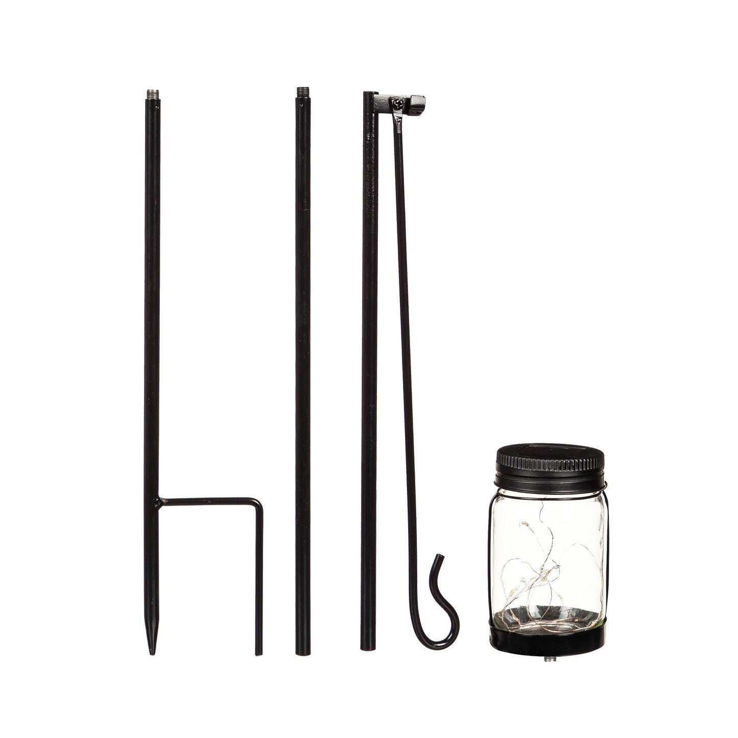 Mason Jar Solar Garden Flag Stand, KD
