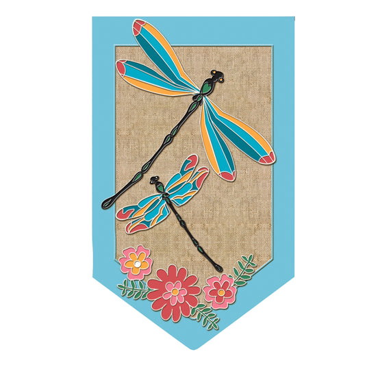 Garden Burlap Dragonflies Flag