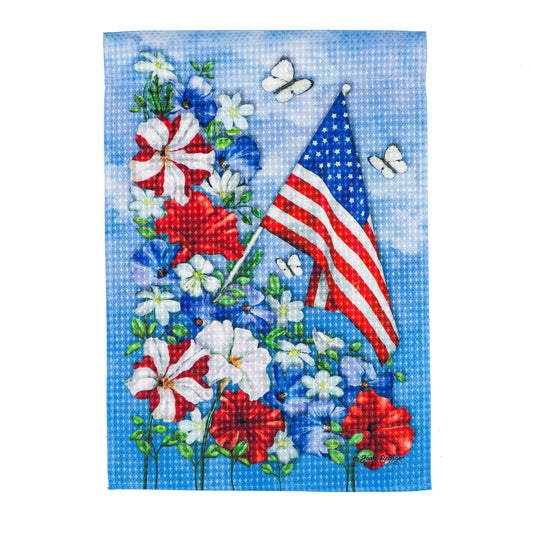 Patriotic Garden Waffle Garden Flag
