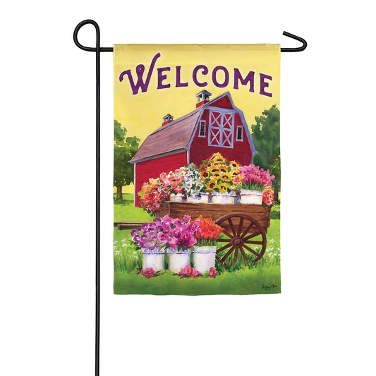 Flower Farm Spring Welcome Garden Suede Flag