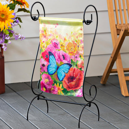 Butterfly Sunset Garden Lustre Flag