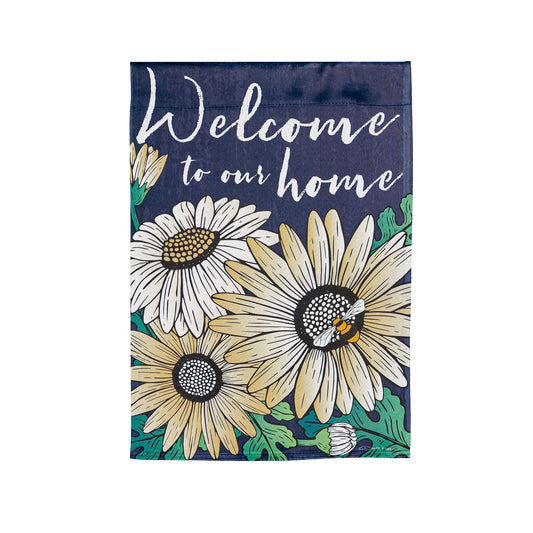 Home Daisies Garden Suede Flag