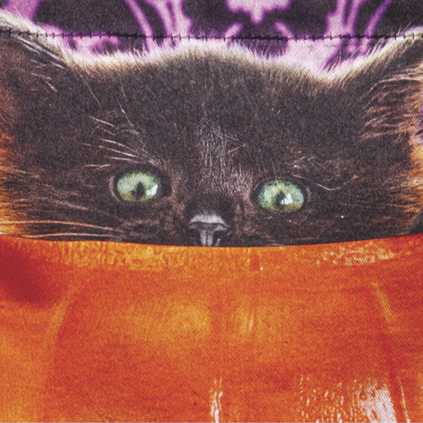 Kitten in  Jack O'Lantern Pumpkin Bucket Lustre Garden Flag