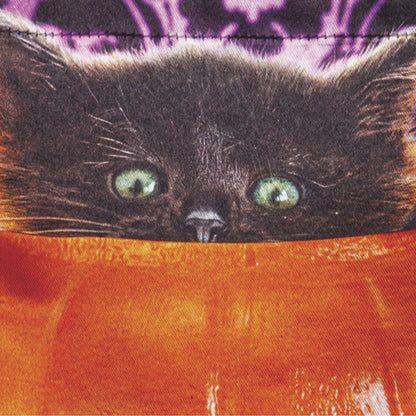 Kitten in  Jack O'Lantern Pumpkin Bucket Lustre Garden Flag