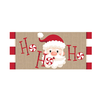 Santa Ho Ho Ho Garden Burlap Flag and Sassafras Mat Set (14B8723ECM+431138)
