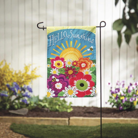Hello Sunshine Applique Garden Flag