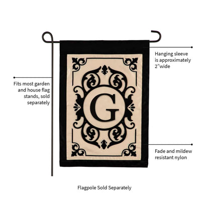 Cambridge Monogram Garden Applique Flag, Letter G