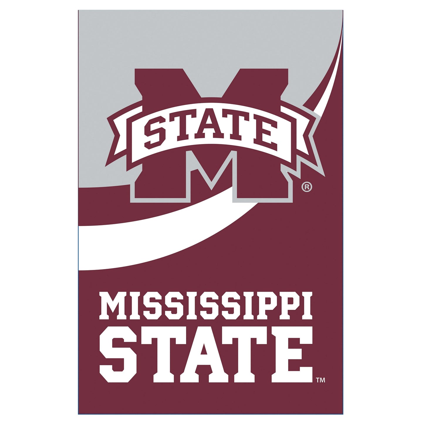 Mississippi State University Burlap Flag House Size