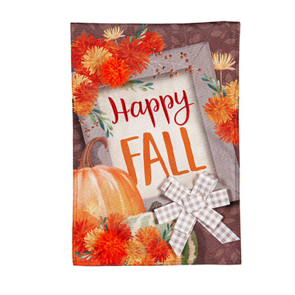 Happy Fall Frame Garden Linen Flag