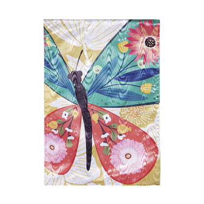 Folk Butterfly Moire Garden Flag