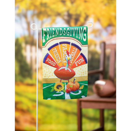 Friendsgiving Turkey Garden Lustre Flag
