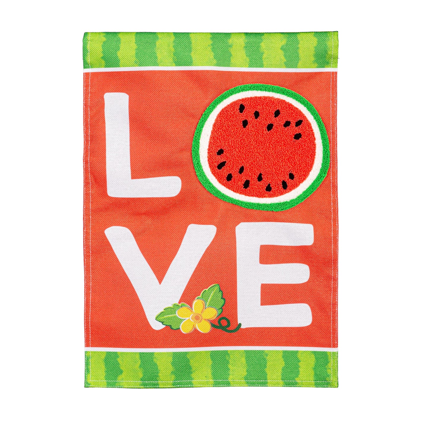Watermelon Love Burlap Garden Flag