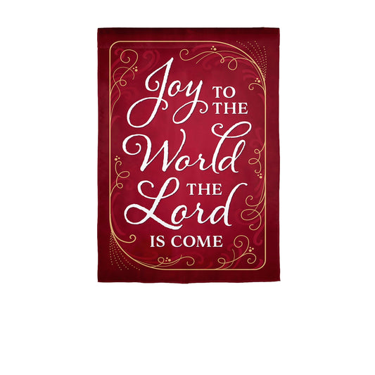 Joy to the World The Lord is Come Applique Garden Flag