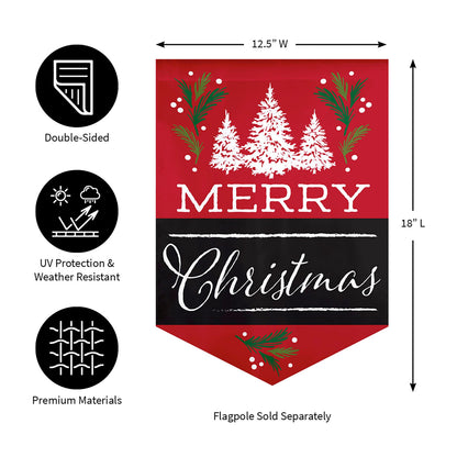 Merry Christmas Garden Burlap Flag
