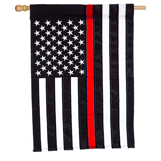 Thin Red Line House Applique Flag